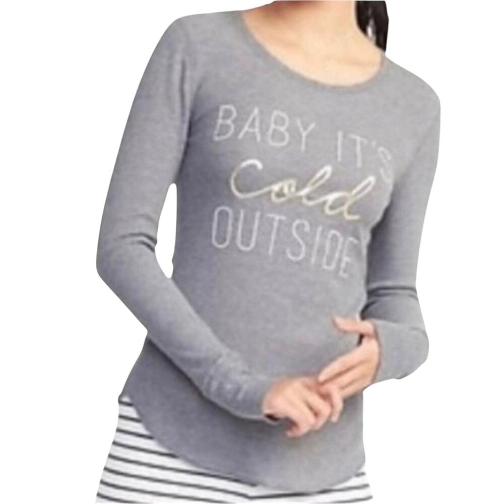 Baby It’s Cold Outside Waffle Weave Tee Size Large
